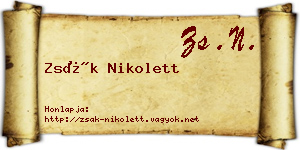 Zsák Nikolett névjegykártya