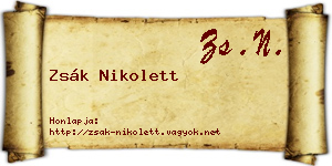 Zsák Nikolett névjegykártya