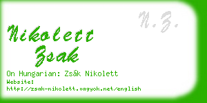 nikolett zsak business card